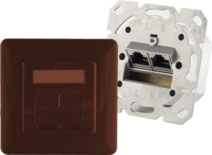 Produktbild Shiverpeaks Cat.6A Netzwerkdose 2-fach designfähig braun Steckdose