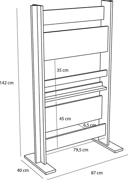 Immagine prodotto Hübsch Porta riviste Forma/Partition Natural (40 x 40 x 142 cm)