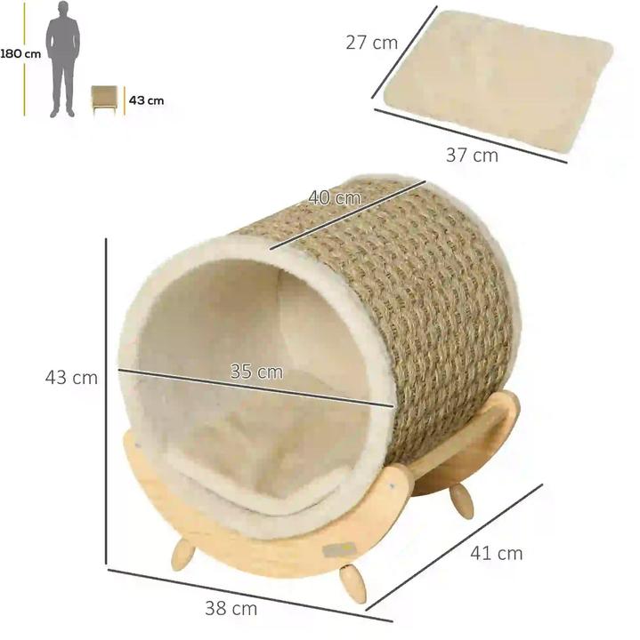 Immagine prodotto PawHut Casetta per gatti con cuscino (Gatto)