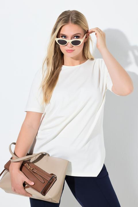 Actual product image Ulla Popken Asymmetric Pointed Hem Tee (62)