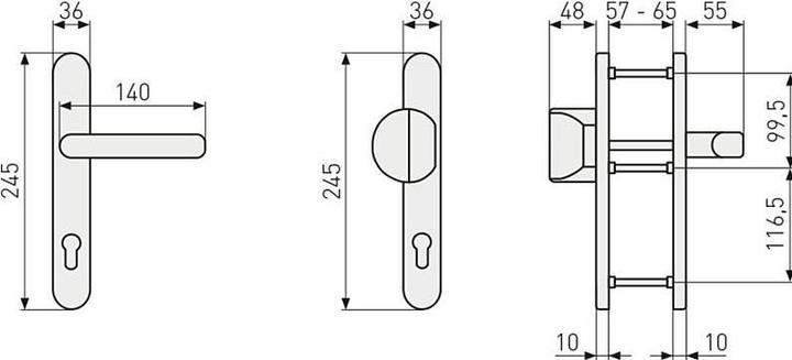 Actual product image Abus SRG92N ER Security fitting DG, stainless steel look (Door handle)