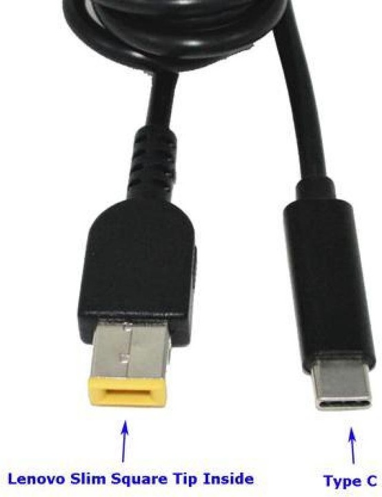 Produktbild PowerGuard USB-C auf Lenovo Square Thinkpad Kabel mit rechteckigem Flachstecker (10.5 x 4.2mm) 1.5m (USB 3.2 Gen 1)
