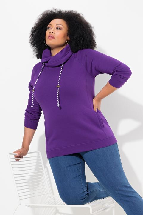 Produktbild Ulla Popken Sweatshirt, weiter Stehkragen, Taschen, Raglan-Langarm (54)
