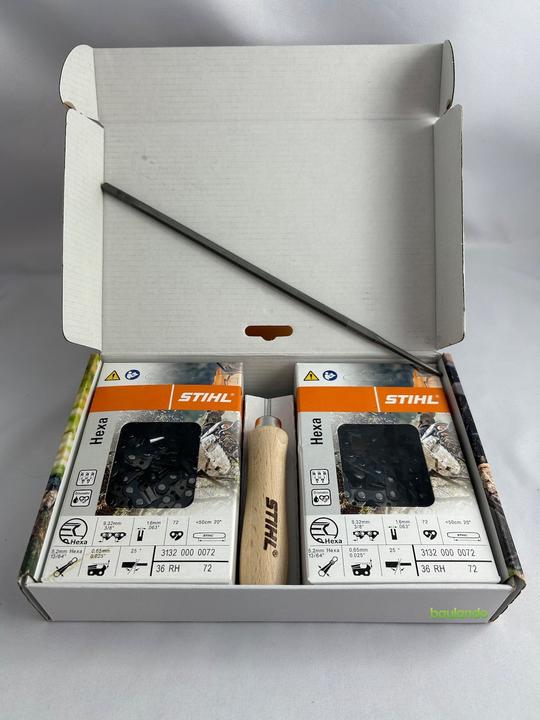 Produktbild Stihl Hexa KIT 4, 2x Sägekette 3/8" 1,6mm RAPID HEXA 72 TG + Feile - 31320074702 (Kettensäge, Sägekette)