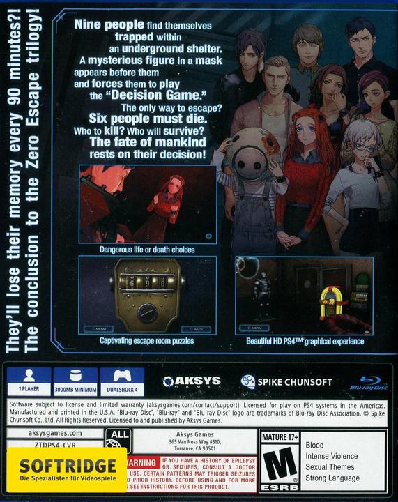 Immagine prodotto Aksys Game Dilemma del tempo zero (PS4, EN)