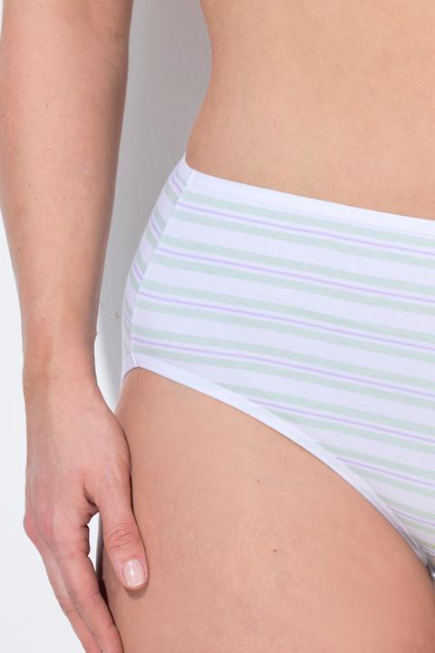 Immagine prodotto Ulla Popken Slip midi con righe/tinta unita in confezione da cinque (50, 52)