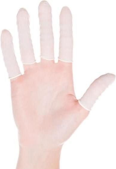 Image du produit Hygostar Doigtiers en nitrile non-poudrés L 7cm blanc UE=100 pièces (L)