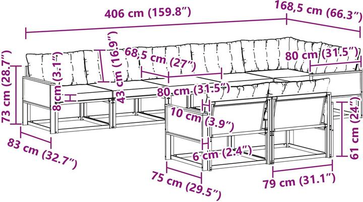 Produktbild vidaXL Outdoor-Sofa
