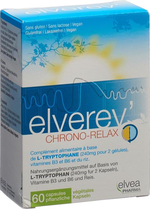 Actual product image Elvea Pharma Elverev Chrono-Relax (60 Piece, Capsules, 48 g)