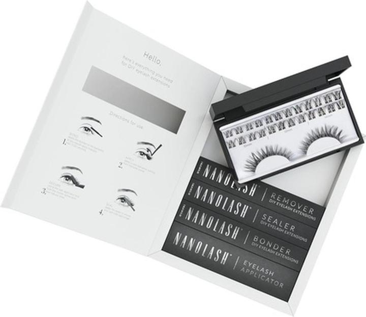 NoName DIY Wimpernverlängerung Starter Kit Cluster Lashes mit Bonder, Sealer, Entferner, Applikator (Künstliche Wimpern)