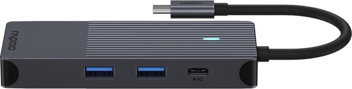 Actual product image Rapoo USB-C Multiport Adapter, 8-in-1, grey (USB-C, 8 ports)