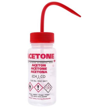 Rs Pro, Laborbedarf, Wash bottle,250ml,Acetone,red closures