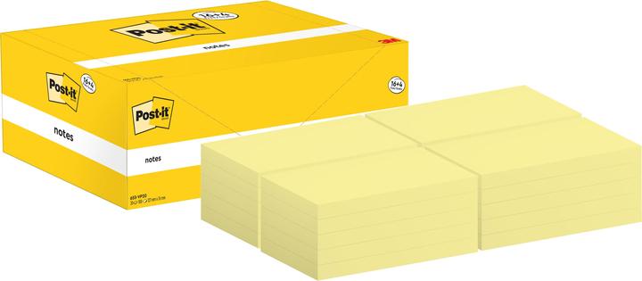 Actual product image Post-it Adhesive notes package yellow (76 x 127 mm)