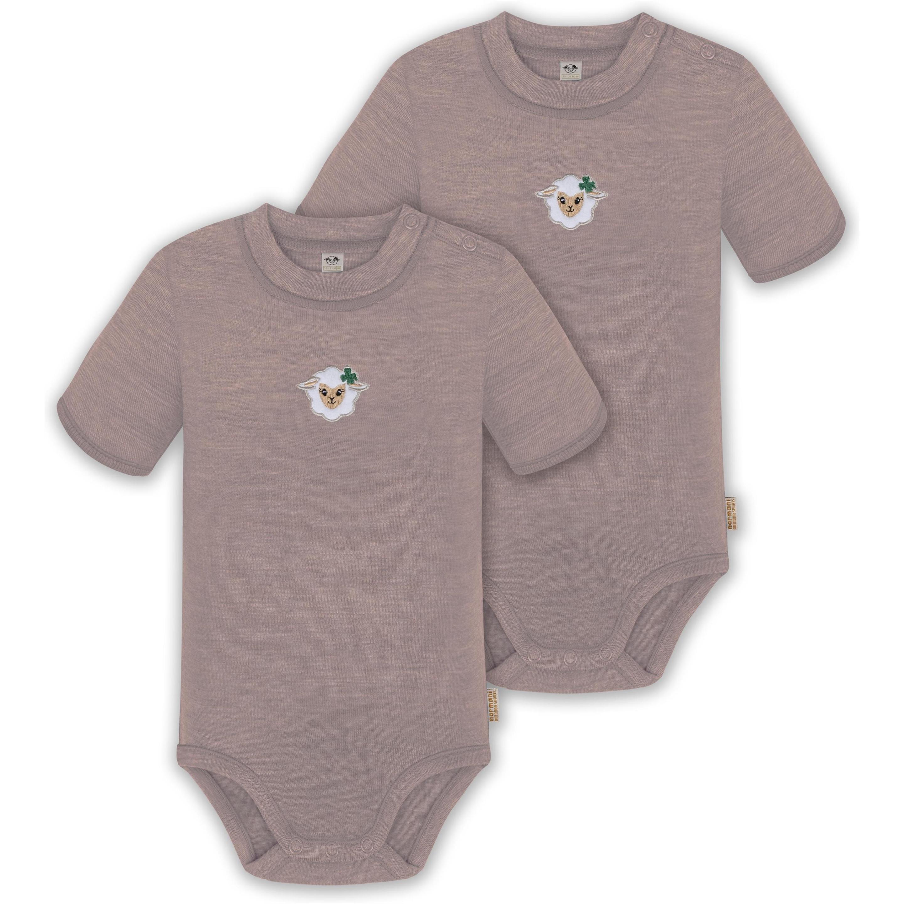 Normani, Body, 2er Set Baby Merino Kurzarmbody „Tihoi" - 9309, Rosa, (80)