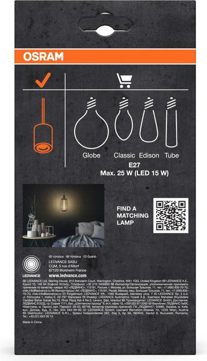 Actual product image Osram Vintage 1906 PenduLum Needle Dark Grey (E27)