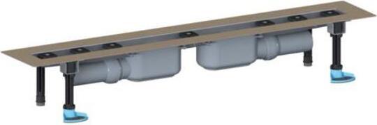 Produktbild Dallmer Duschrinne CeraLine PLAN 2 Abläufe 521903, F 800mm, DN 50 Bauhöhe 90mm (1050 mm)