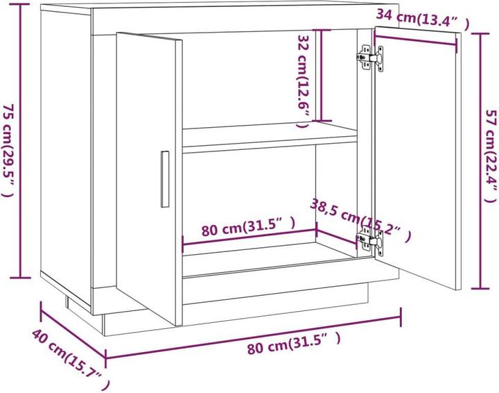 Image du produit vidaXL Sideboard (80 x 40 x 75 cm)