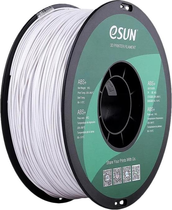 Produktbild eSUN ABS+ 1,75mm Cold White 1kg 3D Filament (ABS, 1.75 mm, 1000 g, Weiss)