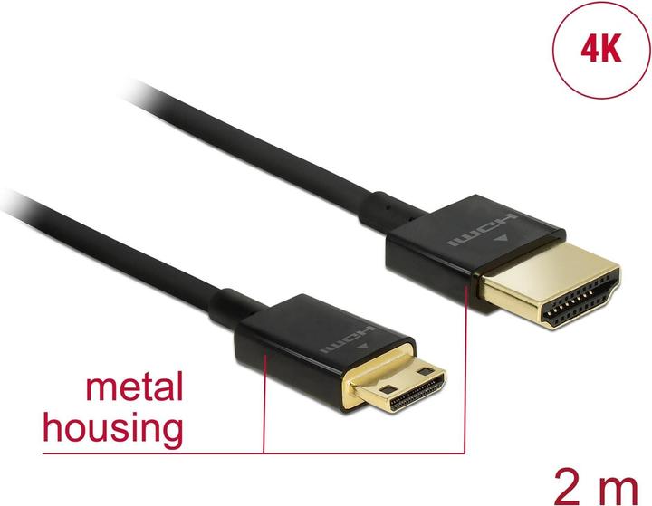 Immagine prodotto Delock HDMI (Typ A) — mini HDMI (Typ C) (2 m, HDMI, 2.0)