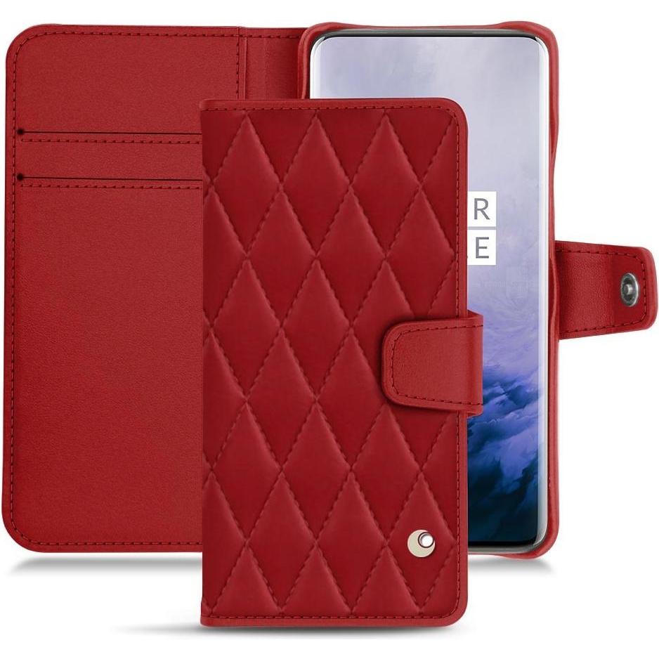 Noreve Lederschutzhülle Wallet (OnePlus 7 Pro), Smartphone Hülle, Rot