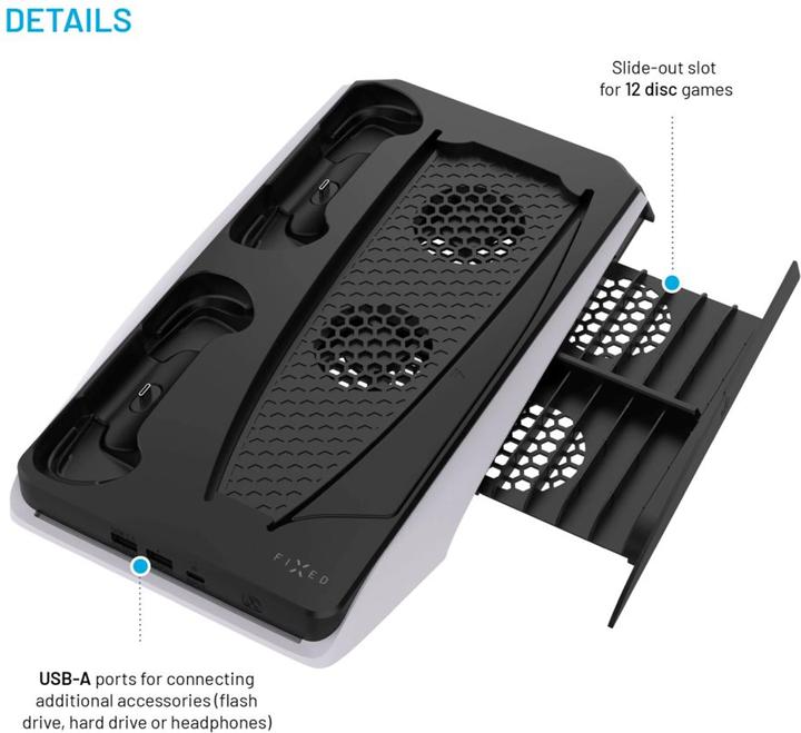 Actual product image Fixed Multifunctional Station for PS5, black and white (PS5)
