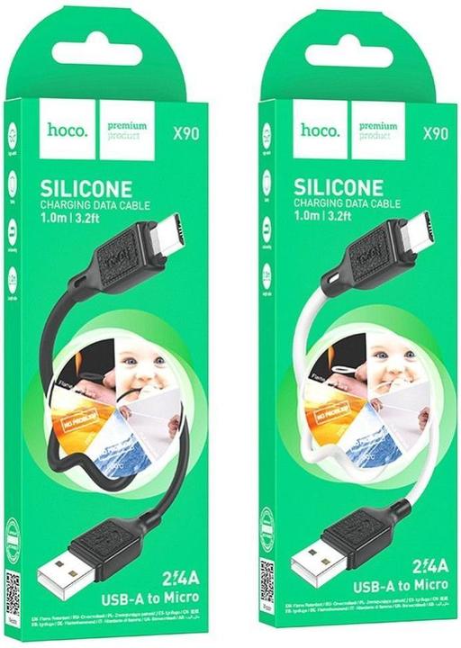Image du produit Hoco USB-A to microUSB X90, 18W, 2A, 1m, blanc (1 m, USB 3.0, 18 W)