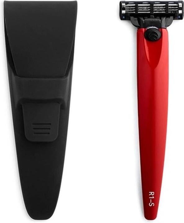 Bolin Webb Monza Red Handle with Travel Case Fitted with Gillette Mach3 Blade