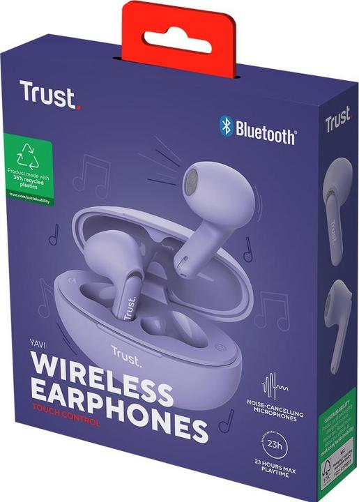 Actual product image Trust Yavi Bt Enc Earphones Purple (Wireless)