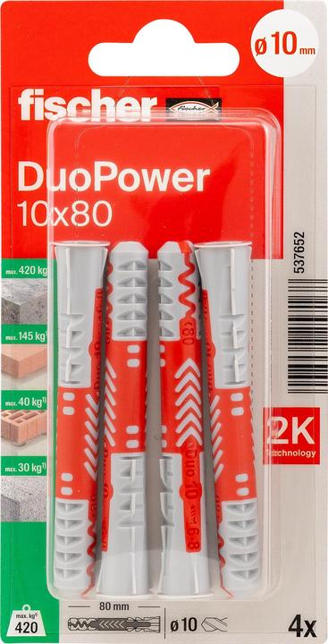 Actual product image Fischer DuoPower 10x80 K (4 pcs.)