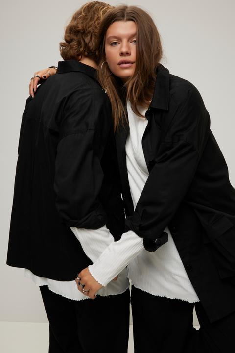 Produktbild Studio Untold Hemdjacke, oversized, Utility-Style, Hemdkragen, 4 Taschen, Langarm, Unisex (S)