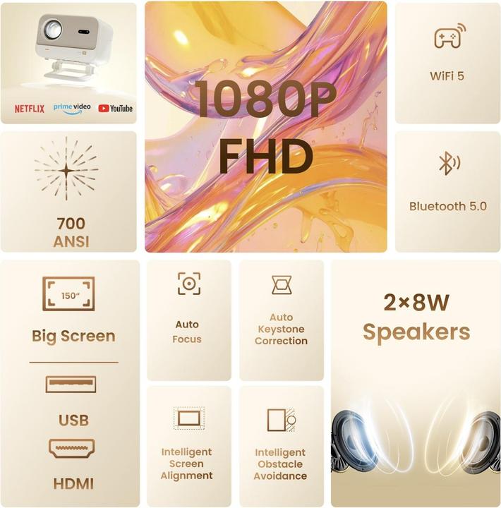 Image du produit Yaber L2 Plus (Full HD, 700 lm, 1.38:1)