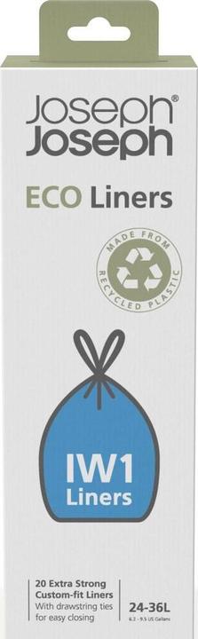 Actual product image Joseph Joseph IW1 24-36L Eco Liners Recycled Bin Liners 20 Pack - Grey (36 l)