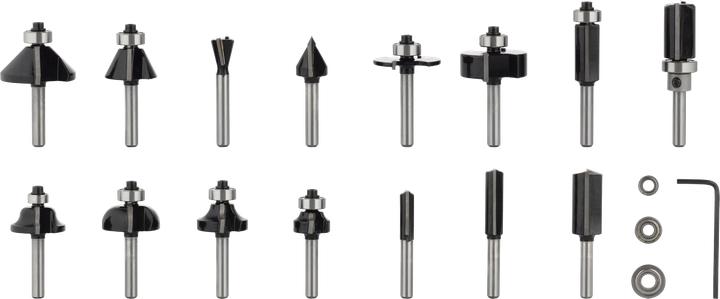 Produktbild Bosch Professional Zubehör 15-teiliges Fräser-Set, 6-mm-Schaft für Handfräsen