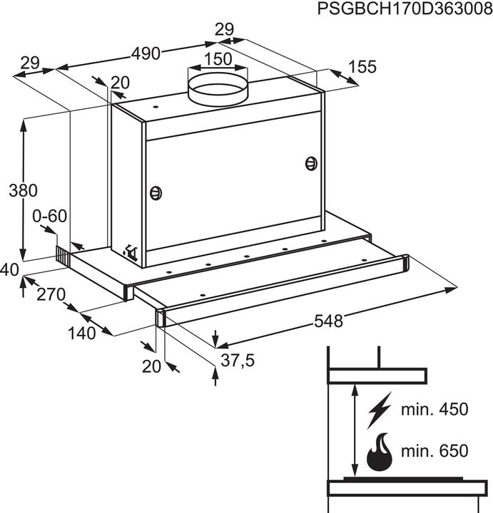 Produktbild Electrolux Dal5535we (Wandhaube)