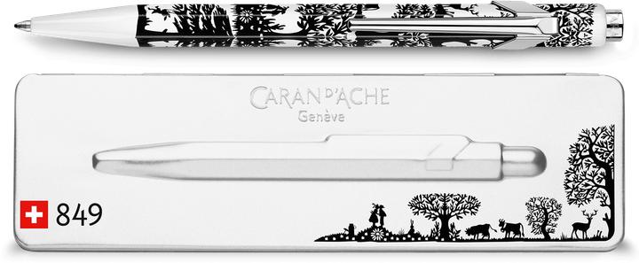 Caran d'Ache 849 Scherenschnitt mit Etui (Silver, Black, 1 x)
