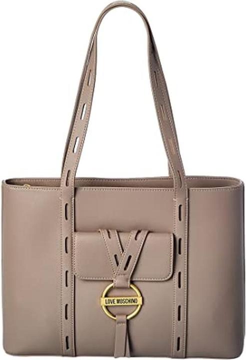 Love Moschino Dames Shopper mit Goldkettenverzierung, Rock-Chic-Stil, Herbst Winter 2021