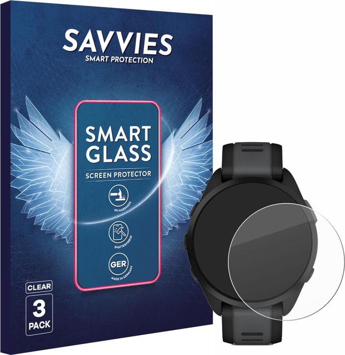 Produktbild Savvies Panzer Schutzglas für Garmin Forerunner 165 Schutzfolie Displayschutz Display Schutz Glas Folie