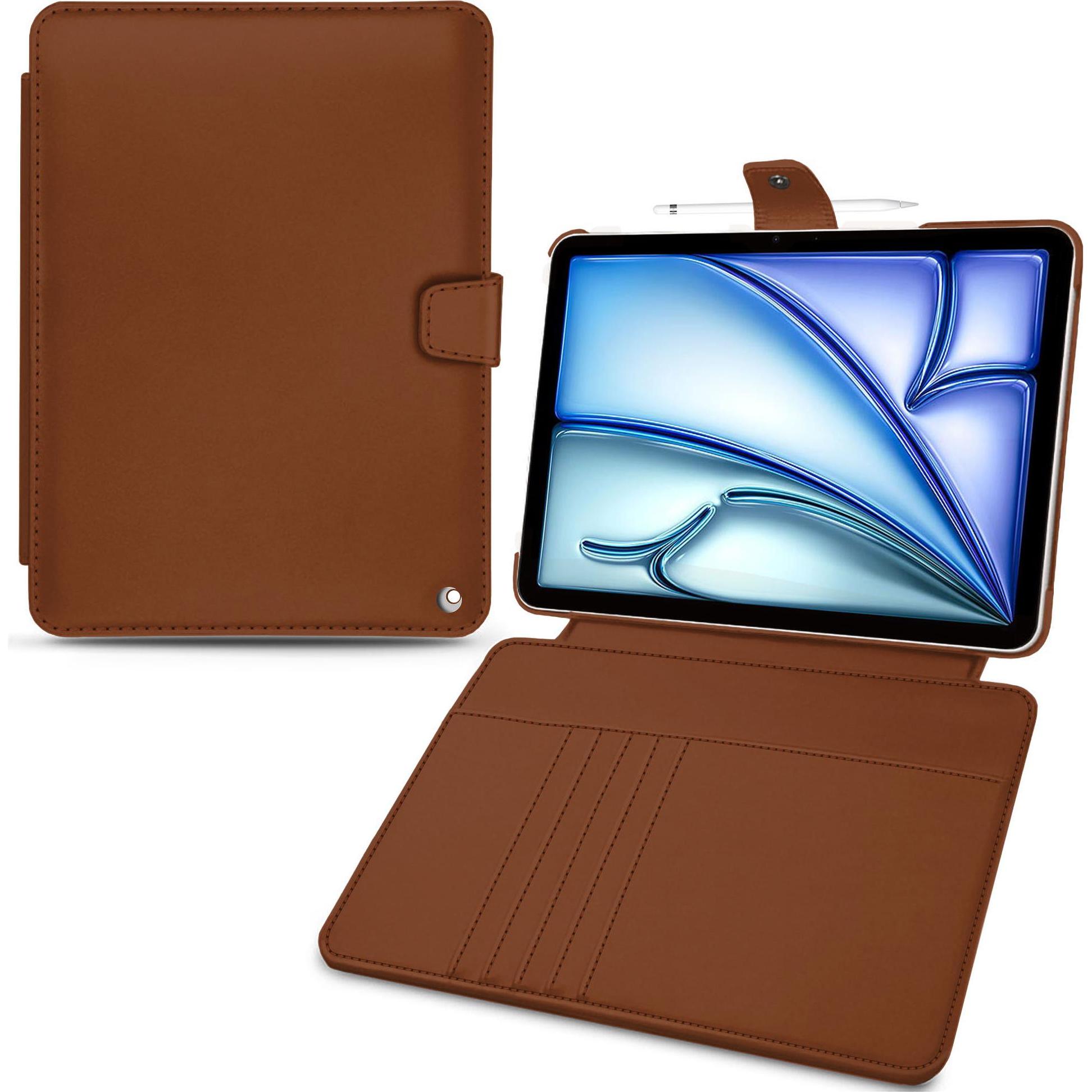Noreve Lederschutzhülle Wallet (iPad Air 2022 (5. Gen), iPad Air 2020 (4. Gen)), Tablet Hülle, Braun