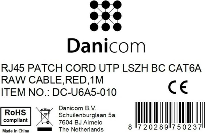 Produktbild Dsit CAT6a Netzwerkkabel 100% Kupfer (CAT6a, 1 m)