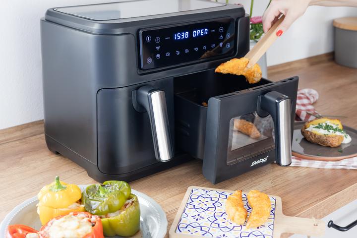 Produktbild Steba Doppel-Hei?luftfritteuse HF 9500 DUO (schwarz, 2.400 Watt, Timer)