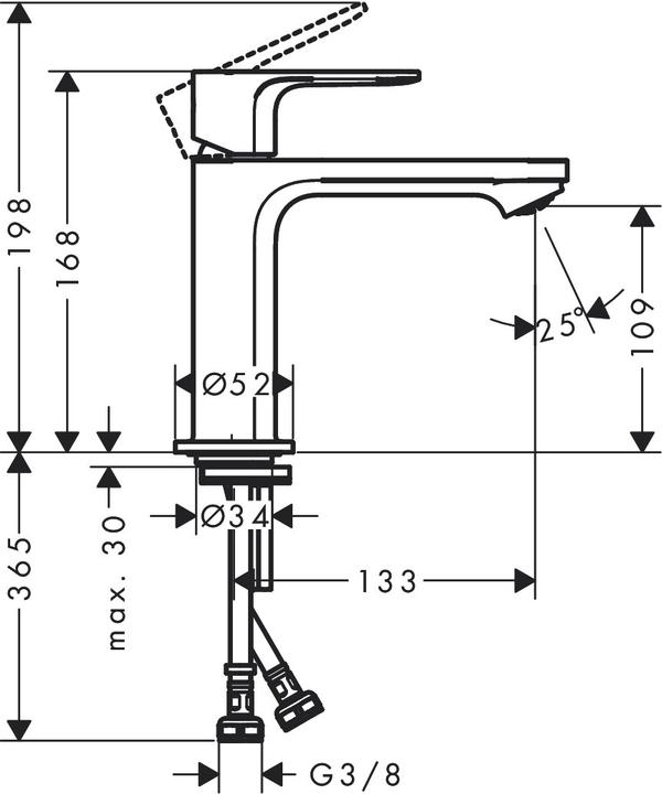 Produktbild hansgrohe HG Einhebel-Waschtischmischer Rebris S 110 CoolStart, ohne Ablaufgarnitur chrom