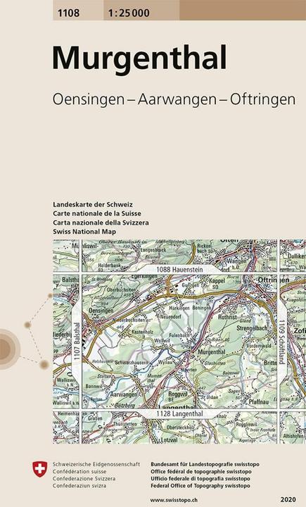 Actual product image Map 1108 Murgenthal 1:25'000