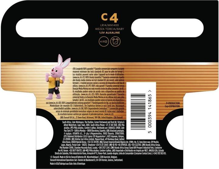 Produktbild Duracell Plus (4 Stk., C / Baby / LR14 / R14, 7750 mAh)
