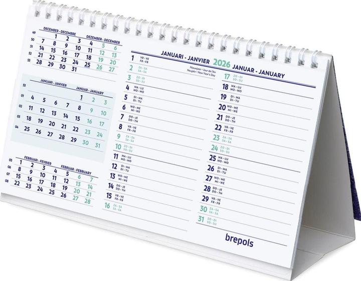 Brepols 3-maands kalender met notities (Vierkant)