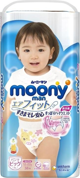 Moony Diapers - panties for girls XL 12-22kg 38 pcs. (Size XL, Pack, 38 Piece)
