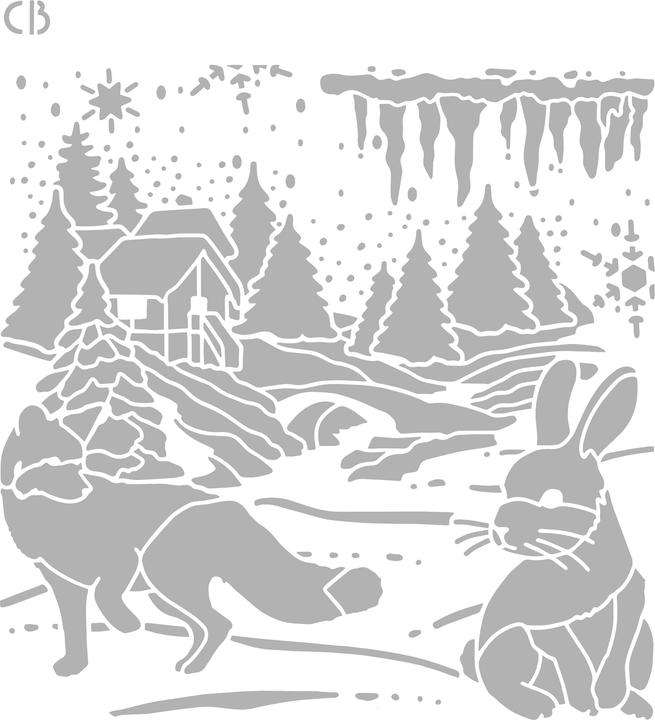 Produktbild Ciao Bella Schablone "Nordic landscape", 24 x 22 cm