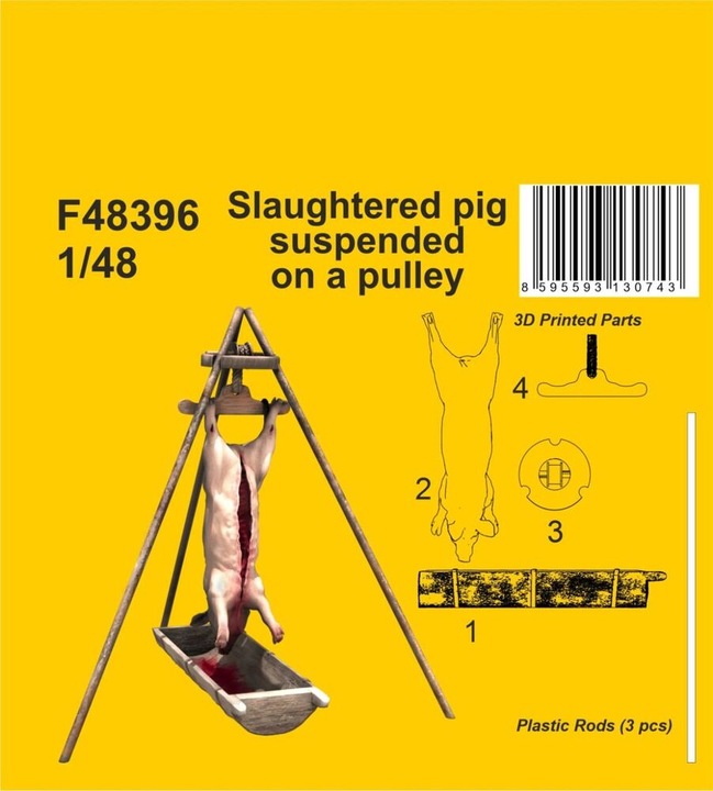 Actual product image CMK Slaughtered pig suspended on a pulley 1/48