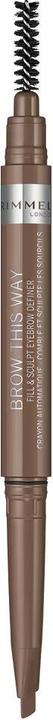 Rimmel London Brow This Way Double-Ended Cream Pencil (002 Medium Brown)