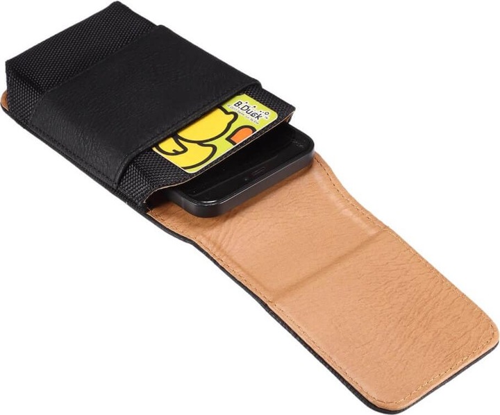 Immagine prodotto Cover-Discount Nylon - Borsa da cintura in pelle con tasca per carte di credito nero / L