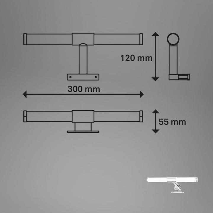 Actual product image Briloner LED mirror light, chrome, IP44, LED/5W